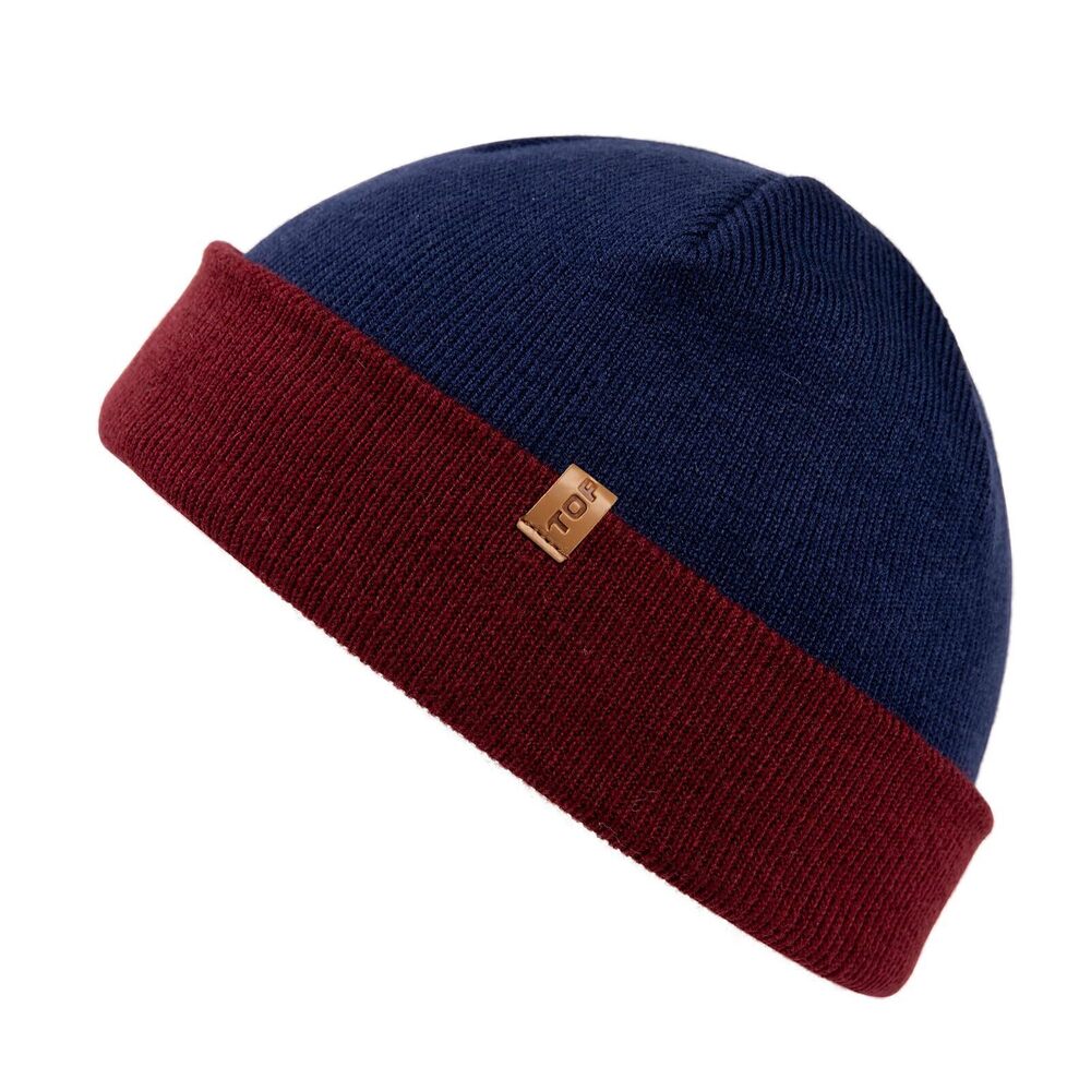 9444 80% Merino Wool Fisherman Beanie Dual Layer Knit Hat Warm Mini